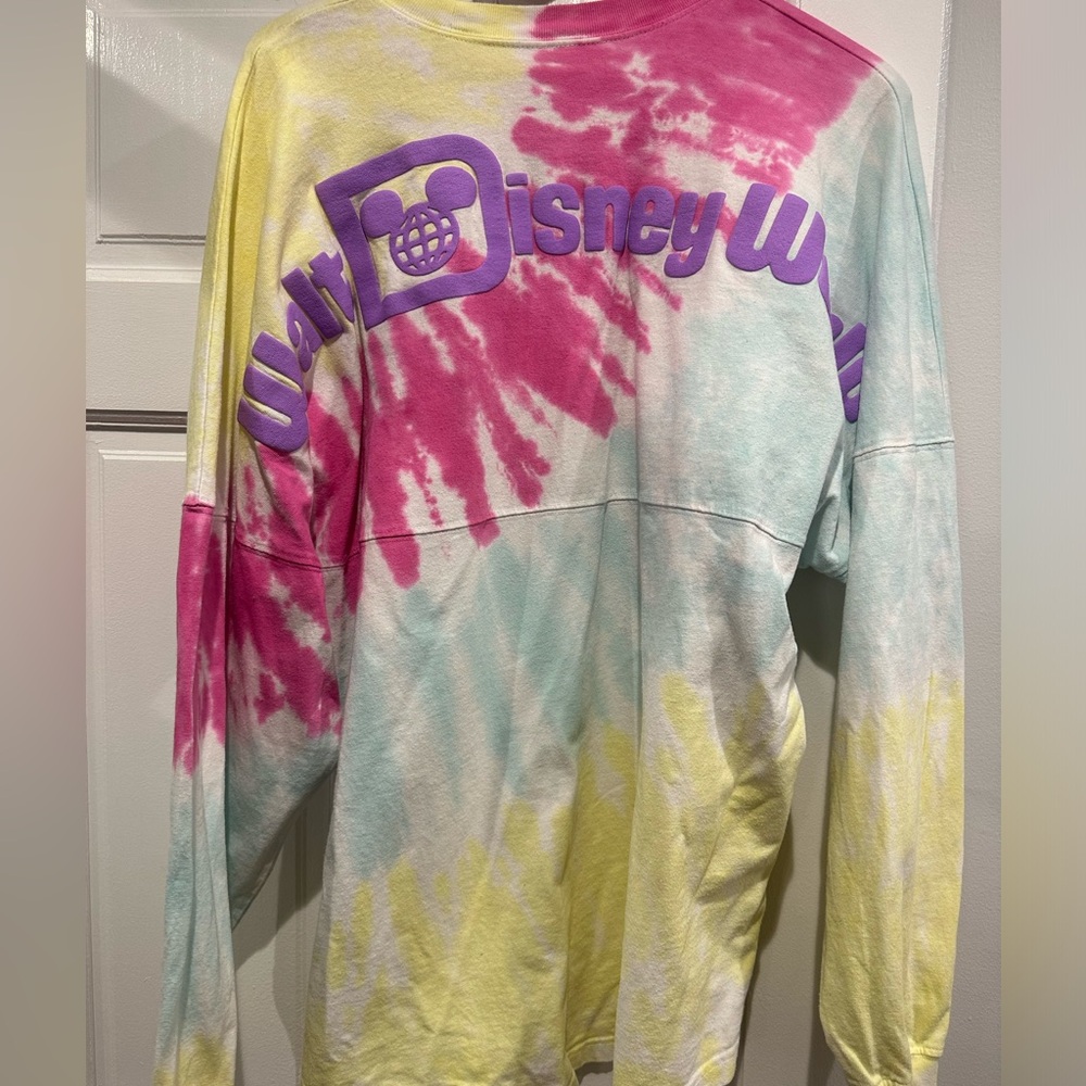 Walt Disney World Spirit Jersey Tie dye pink blue yellow neon pastel Large